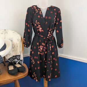 a new day Black Floral V-Neck Dress